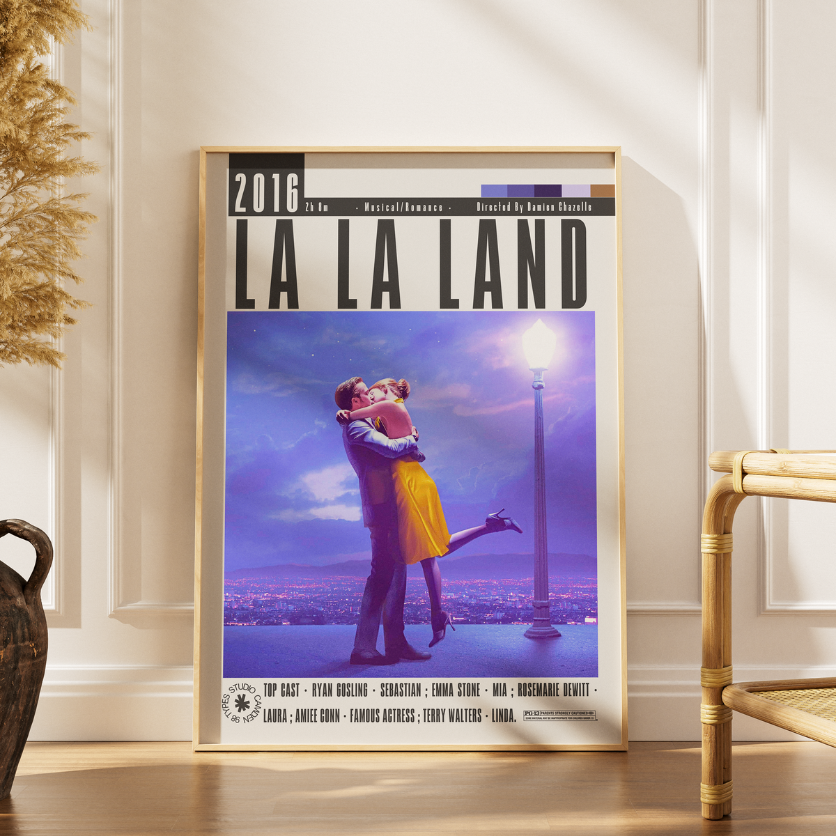 La La Land 2016 Damien Chazelle film poster print UK — Emma Stone Ryan Gosling musical romance wall art 260gsm printed in England Camden Market