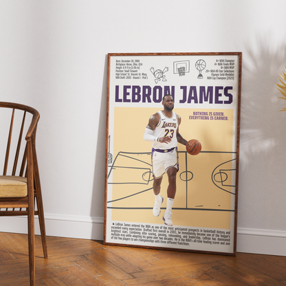 LeBron James Basketball Poster | King James Wall Art Print UK