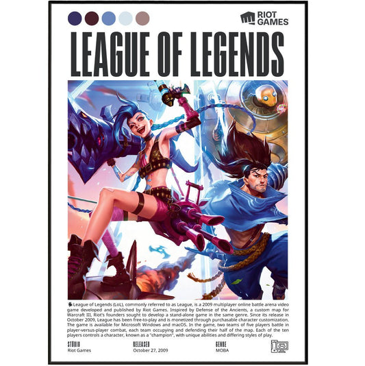 League of Legends game poster — Riot Games MOBA champions Nexus esports wall art print UK - 98types