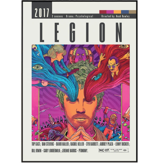 Legion FX Marvel TV series poster — David Haller mutant minimalist wall art print UK
