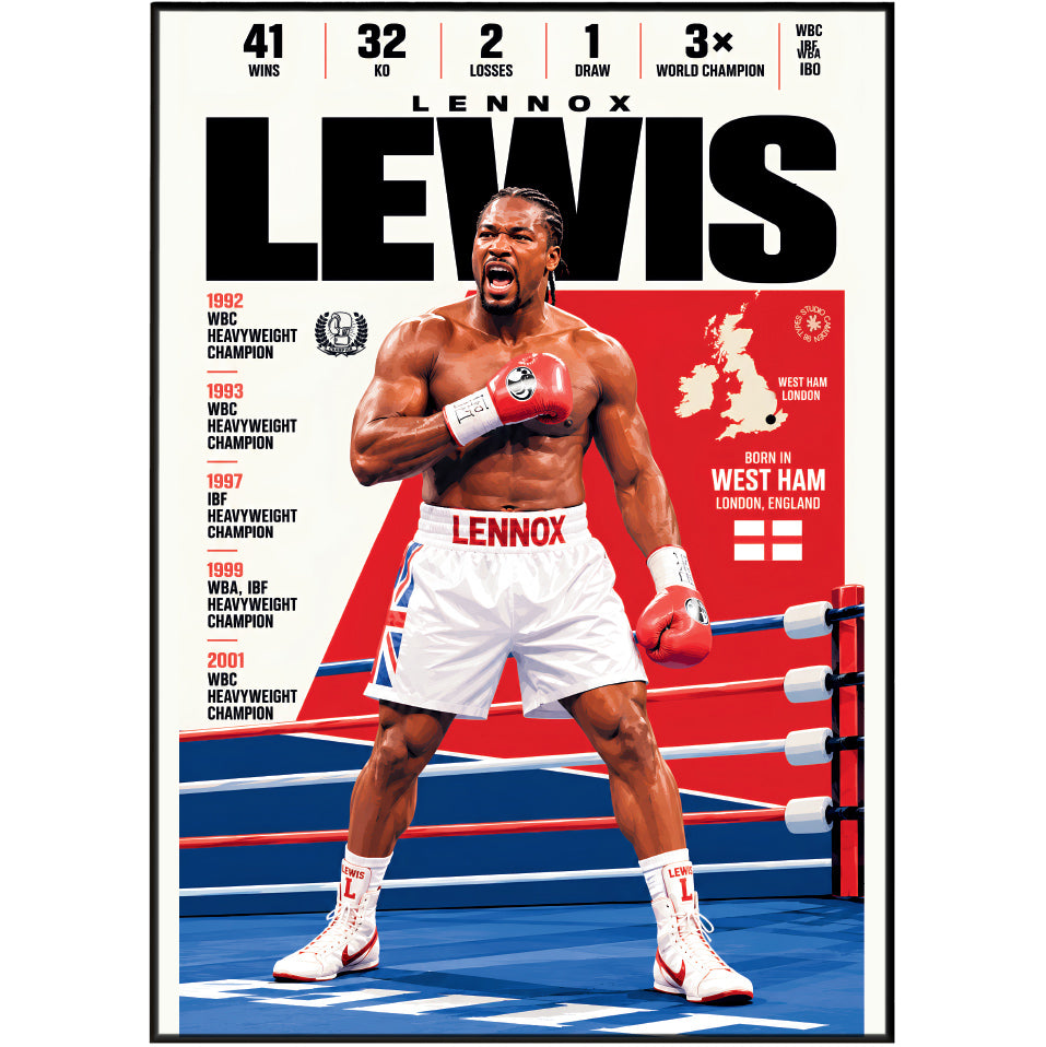 Lennox Lewis Poster | The Lion | Boxing Wall Art Print