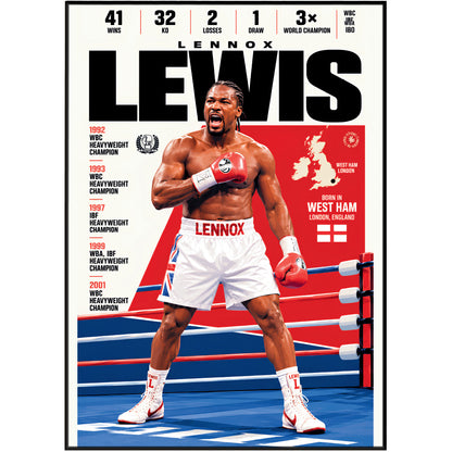 Lennox Lewis Poster | The Lion | Boxing Wall Art Print