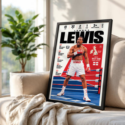 Lennox Lewis Poster | The Lion | Boxing Wall Art Print