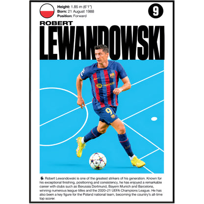 Robert Lewandowski football poster – Lewandowski Barcelona Football Poster – 98types