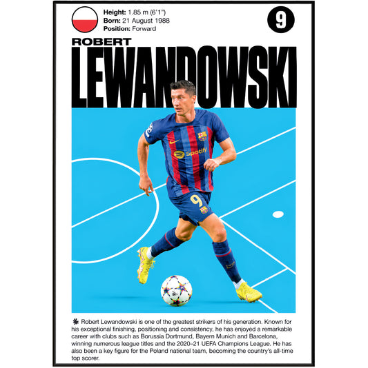 Robert Lewandowski football poster – Lewandowski Barcelona Football Poster – 98types