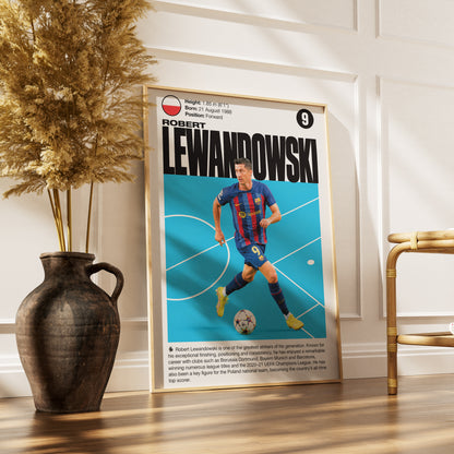 Robert Lewandowski football poster – Lewandowski Barcelona Football Poster – 98types