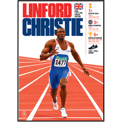Linford Christie athletics poster wall art print by 98types
