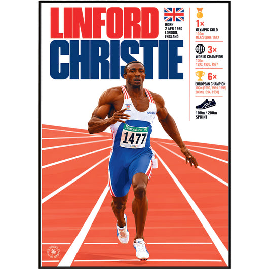 Linford Christie athletics poster wall art print by 98types