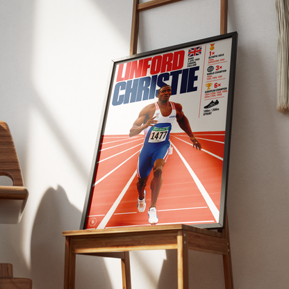 Linford Christie athletics poster wall art print by 98types