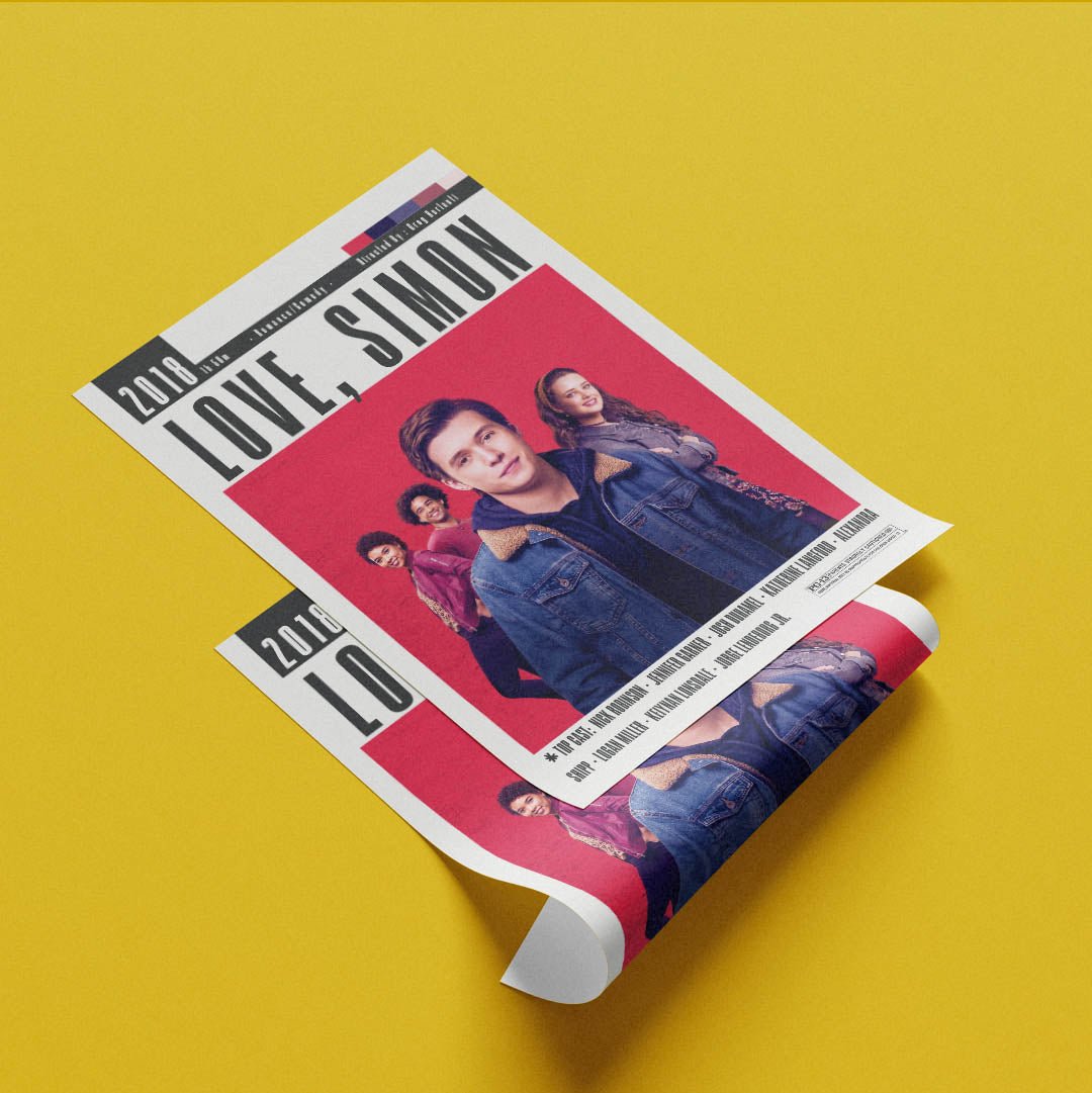 Love Simon 2018 LGBTQ+ film poster — Nick Robinson Simon Spier high school coming out gay teen wall art print UK
 - 98types