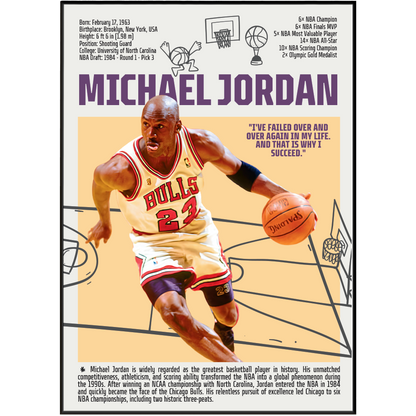Michael Jordan GOAT basketball poster — Chicago Bulls 6x champion greatest of all time minimalist wall art print UK