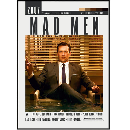 Mad Men AMC TV show poster — Don Draper 1960s advertising minimalist wall art print UK
