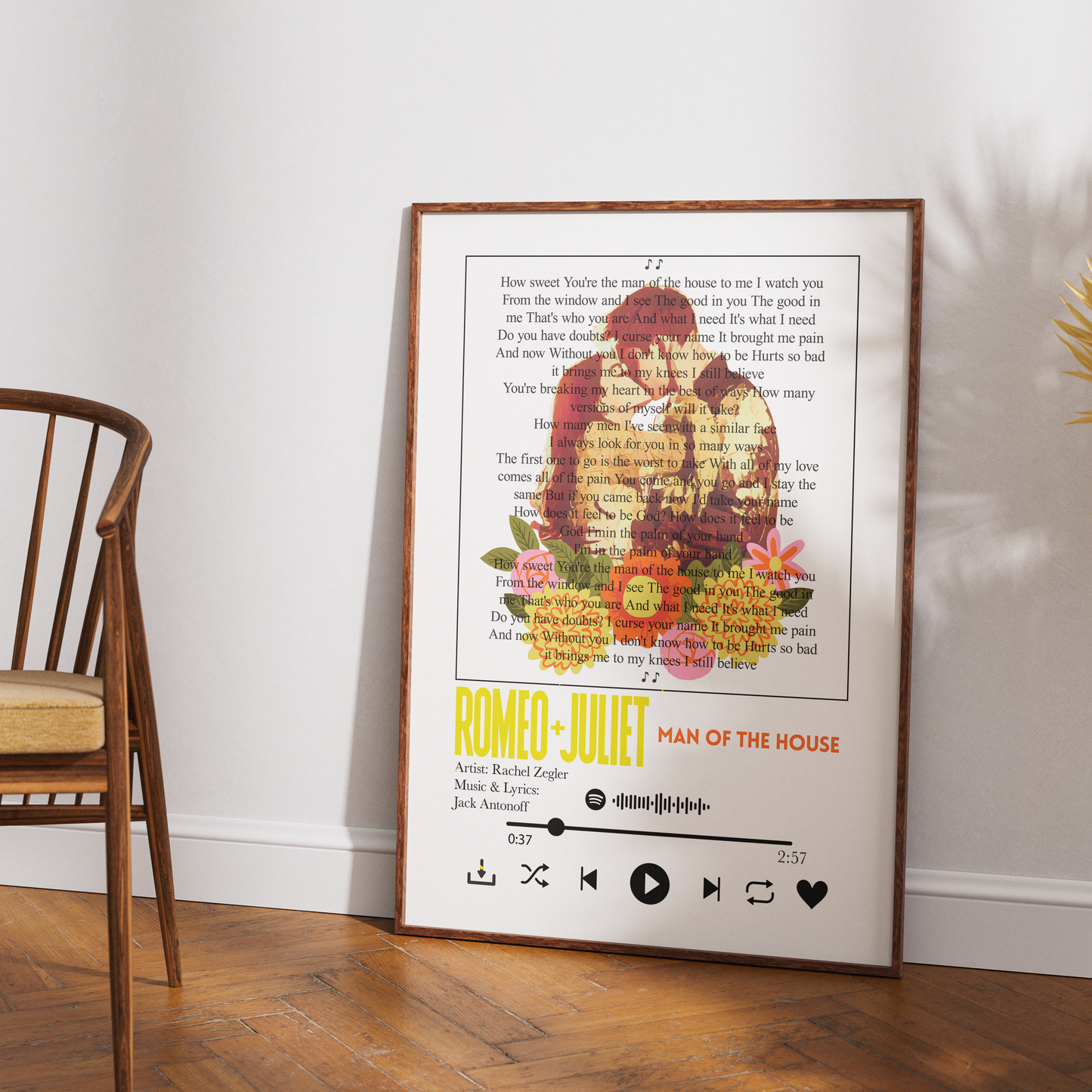 Romeo & Juliet The Musical - Man of the House Song Lyric Print