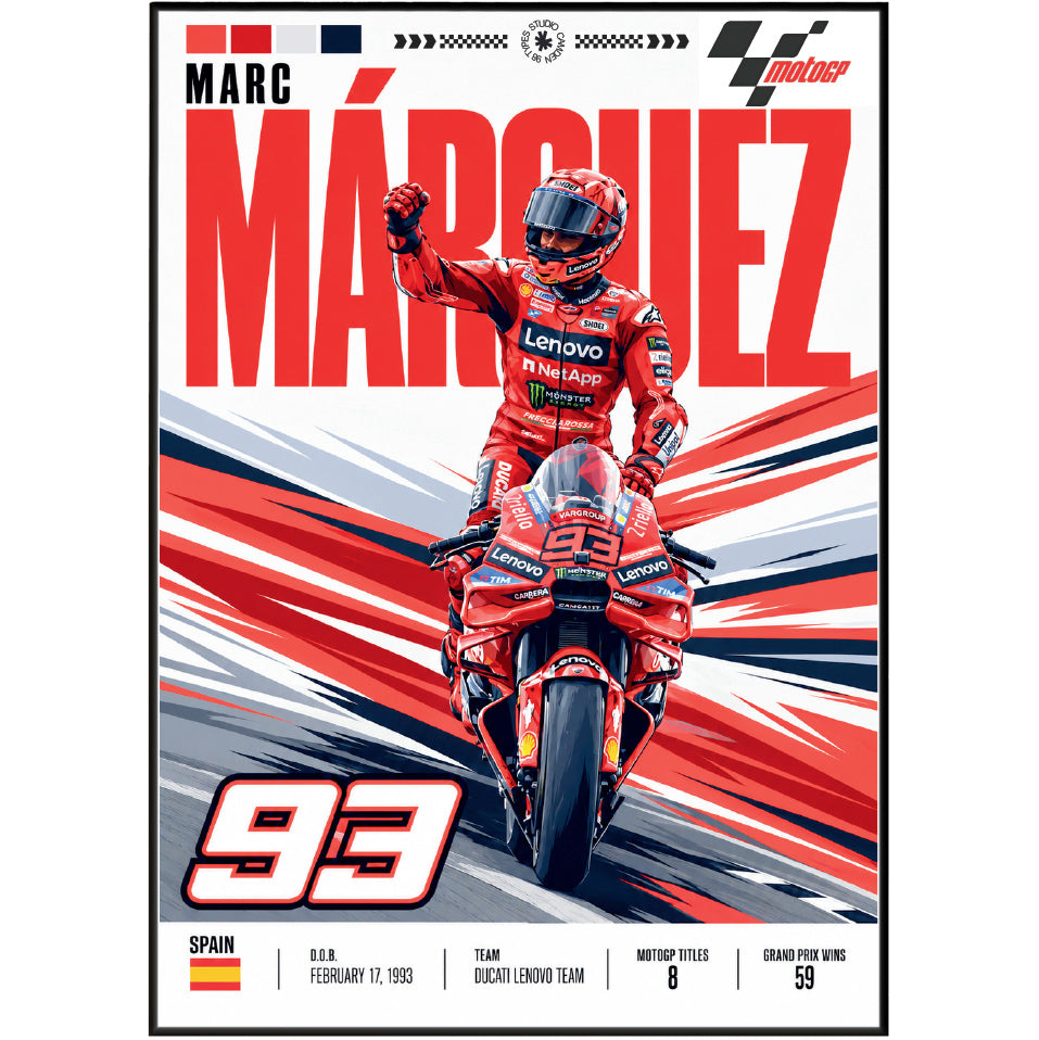 Marc Marquez #93 MotoGP world champion poster by 98types