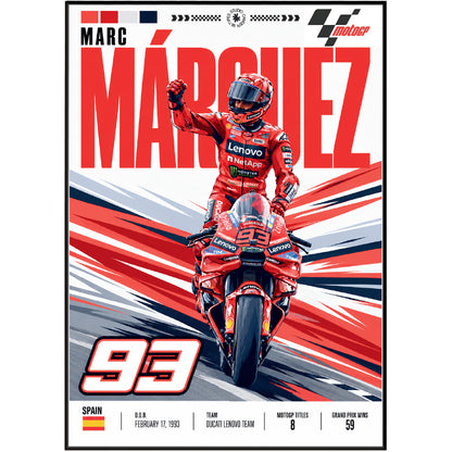 Marc Marquez #93 MotoGP world champion poster by 98types
