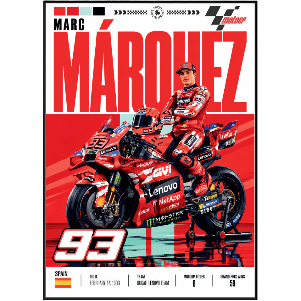 Marc Marquez #93 MotoGP world champion poster by 98types