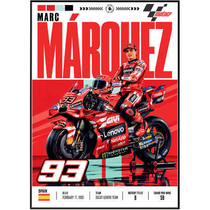 Marc Marquez #93 MotoGP world champion poster by 98types