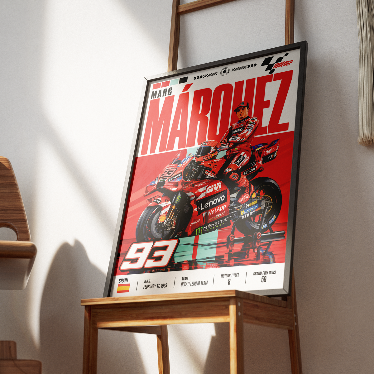 Marc Marquez #93 MotoGP world champion poster by 98types
