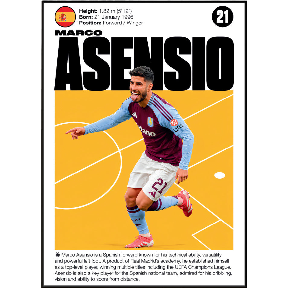 Marco Asensio football poster – Marco Asensio Football Poster – 98types