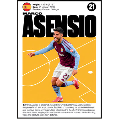 Marco Asensio football poster – Marco Asensio Football Poster – 98types