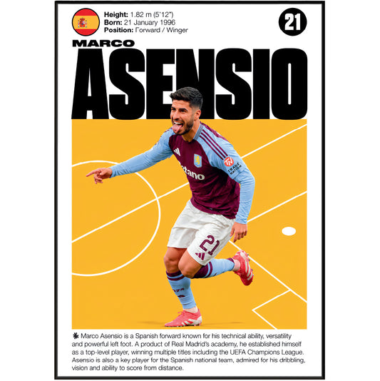 Marco Asensio football poster – Marco Asensio Football Poster – 98types