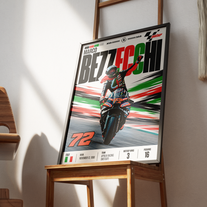 Marco Bezzecchi Bez #72 MotoGP rider poster by 98types