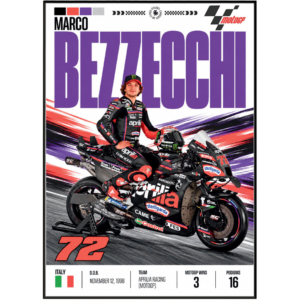 Marco Bezzecchi Bez #72 MotoGP rider poster by 98types