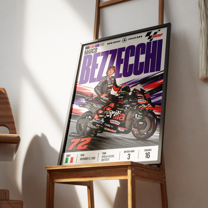 Marco Bezzecchi Bez #72 MotoGP rider poster by 98types