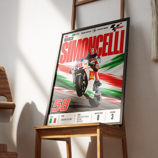 Marco Simoncelli Poster | Super Sic #58 Tribute | 98types