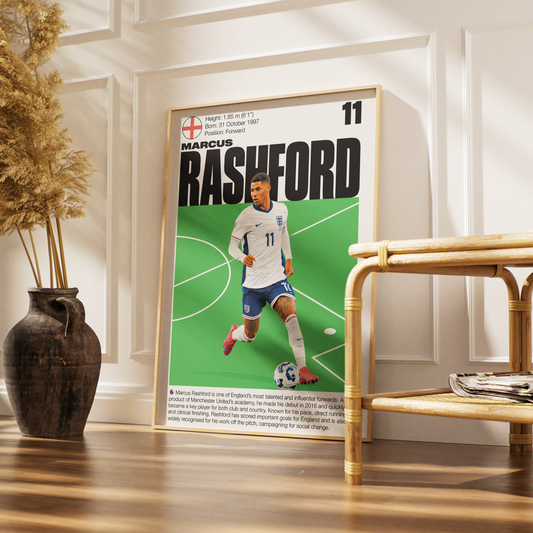 Marcus Rashford football poster – Marcus Rashford England Football Poster – 98types