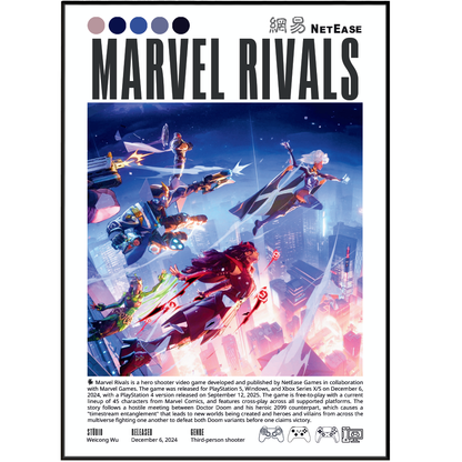 Marvel Rivals Video Game Poster - 98 Types Studio
