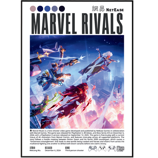 Marvel Rivals Video Game Poster - 98 Types Studio