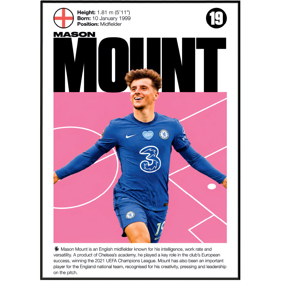 Mason Mount football poster – Mason Mount Chelsea Football Poster – 98types