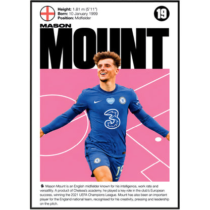 Mason Mount football poster – Mason Mount Chelsea Football Poster – 98types
