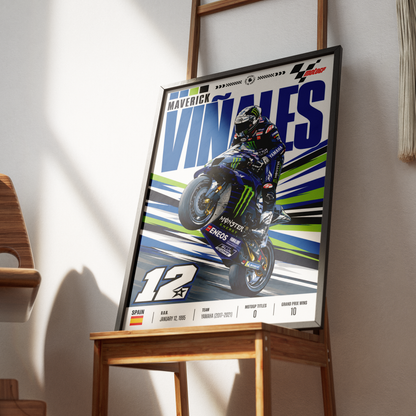 Maverick Vinales Top Gun #12 MotoGP rider poster