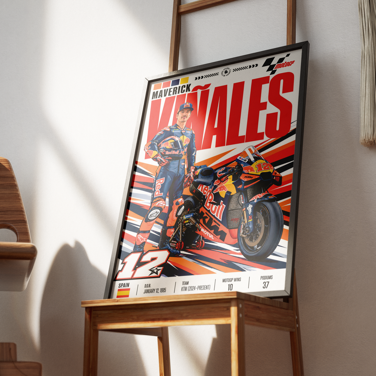 Maverick Vinales Top Gun #12 MotoGP rider poster