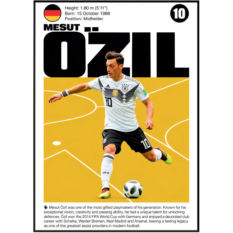 Mesut Özil football poster – Visionary Playmaker Poster – 98types