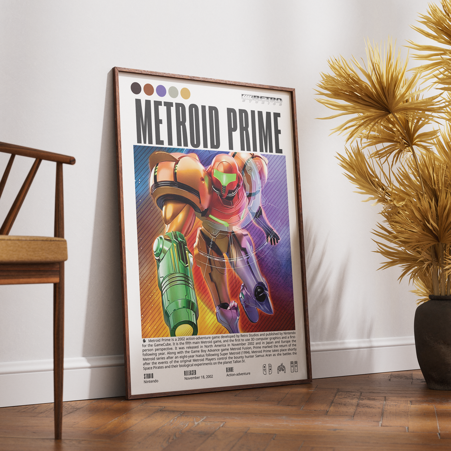 Metroid Prime 2002 FPS adventure poster — Samus Aran Tallon IV Phazon GameCube wall art print UK