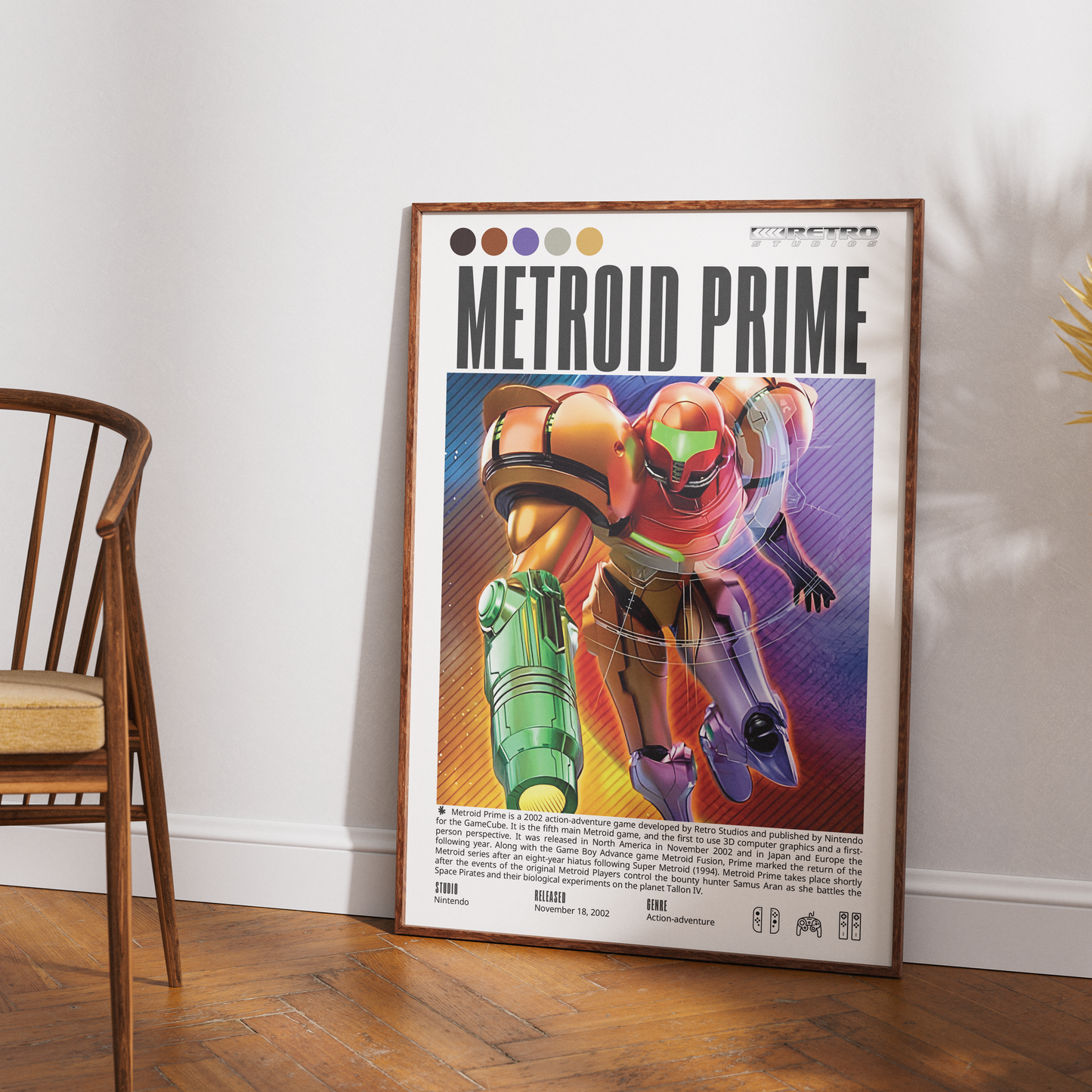 Metroid Prime 2002 FPS adventure poster — Samus Aran Tallon IV Phazon GameCube wall art print UK