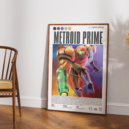 Metroid Prime 2002 FPS adventure poster — Samus Aran Tallon IV Phazon GameCube wall art print UK