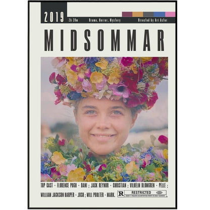 Midsommar 2019 horror film poster — Ari Aster Florence Pugh Dani Ardor Swedish folk horror wall art print UK
98types