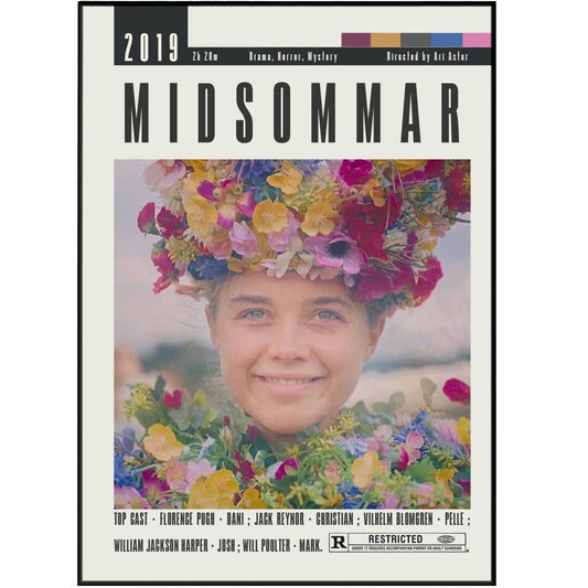Midsommar 2019 horror film poster — Ari Aster Florence Pugh Dani Ardor Swedish folk horror wall art print UK
98types