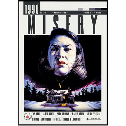 Misery 1990 Rob Reiner film poster print UK — Kathy Bates Annie Wilkes Stephen King number one fan horror wall art 260gsm printed in England Camden Market
