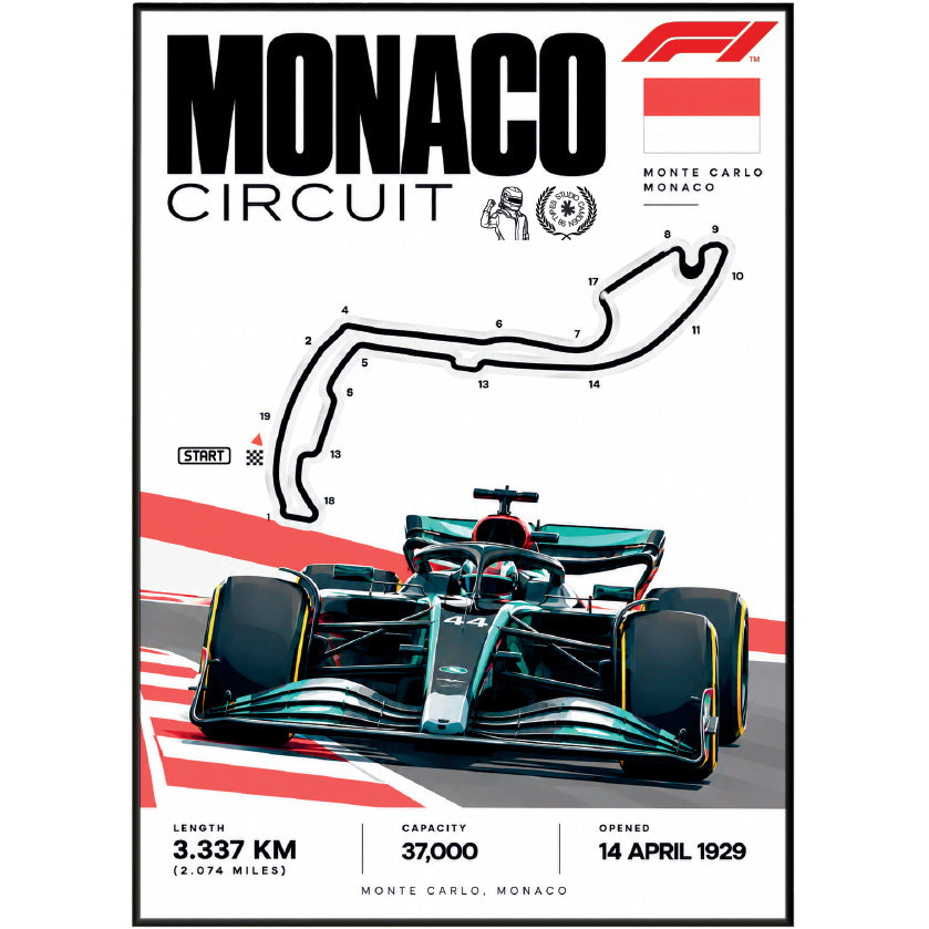 Monaco Grand Prix Monte Carlo F1 track poster – luxury wall art