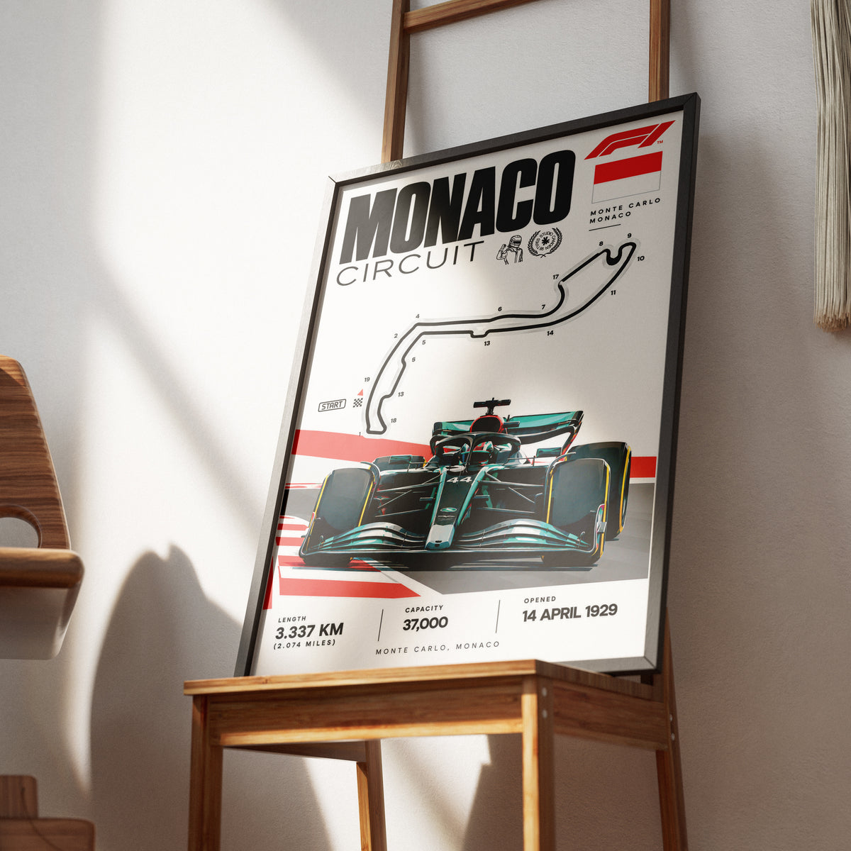 Monaco Grand Prix Monte Carlo F1 track poster – luxury wall art
