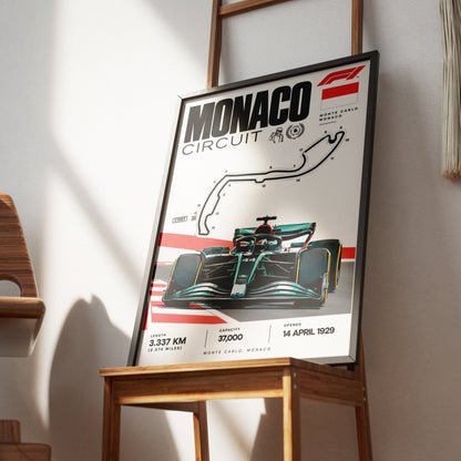 Monaco Grand Prix Monte Carlo F1 track poster – luxury wall art