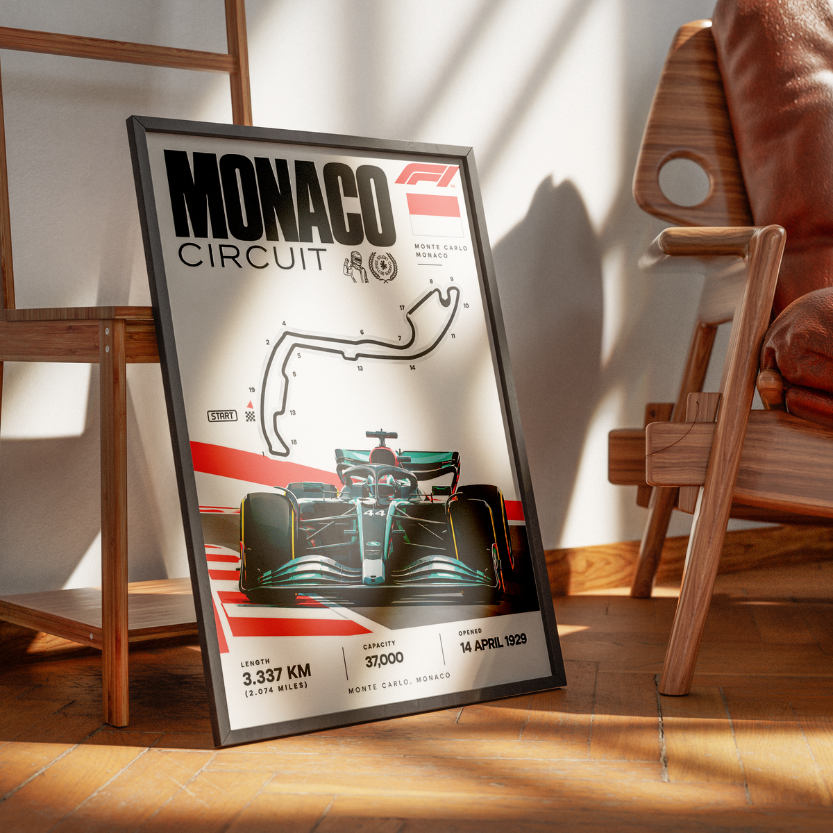 Monaco Grand Prix Monte Carlo F1 track poster – luxury wall art