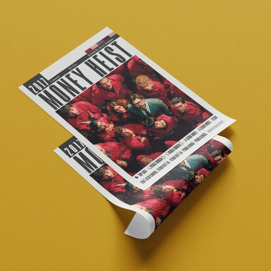Money Heist La Casa de Papel Netflix TV series poster — Professor red jumpsuits wall art print UK