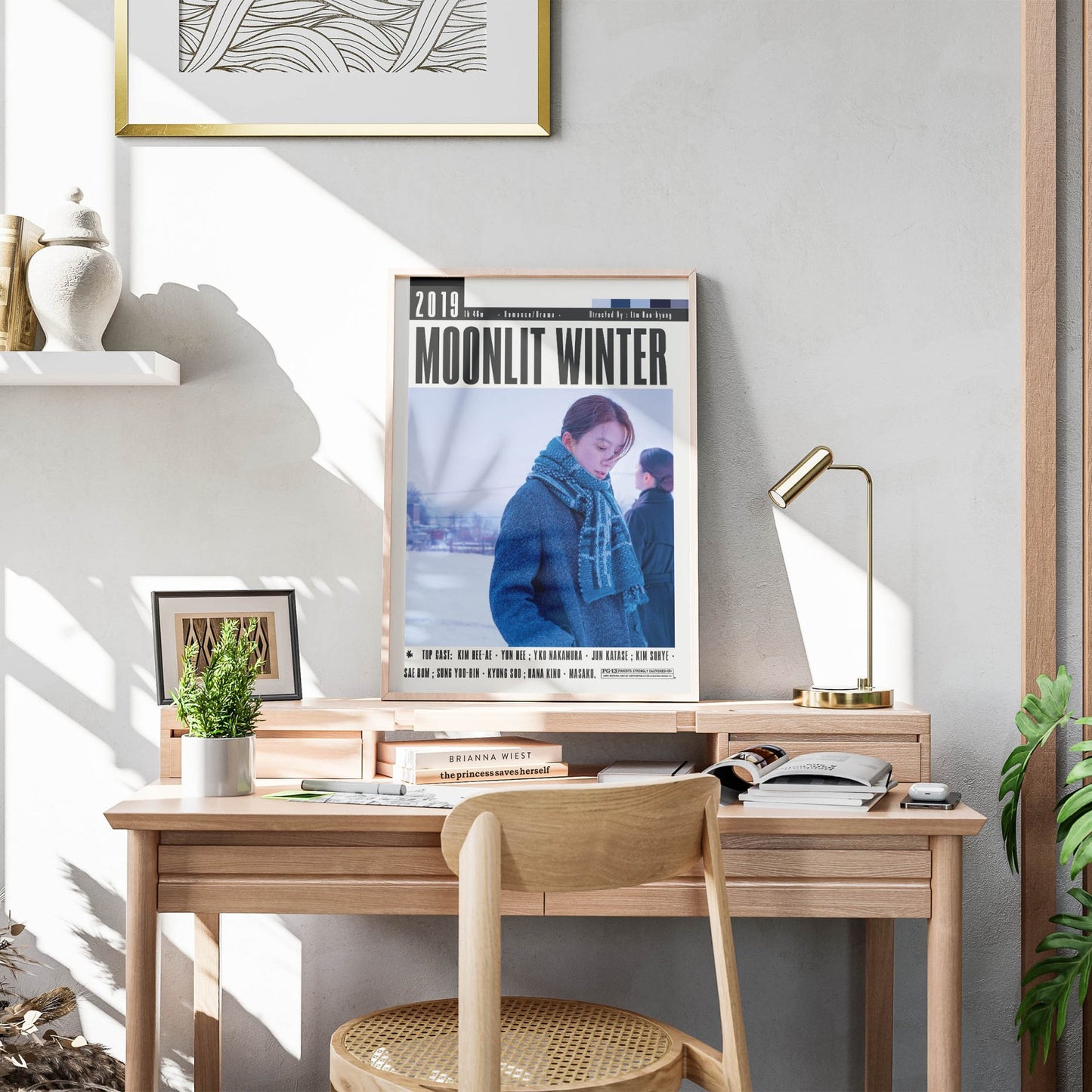 Moonlit Winter 2019 Korean LGBTQ+ film poster — Yoon Hyo-joo winter letters mother daughter Korean queer wall art print UK
 - 98types