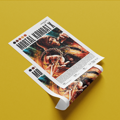 Mortal Kombat X 2015 game poster — NetherRealm Scorpion Sub-Zero fatality fighting wall art print UK
 - 98types
